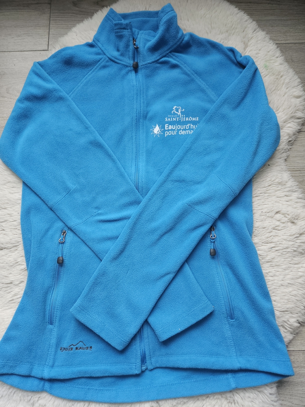 5/35$🔥Eddie Bauer Blue Full-Zip Fleece Jacket - City of Saint-Jérôme Edition🔥
